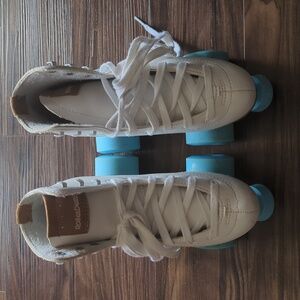 White and Blue Women's Roller Skates